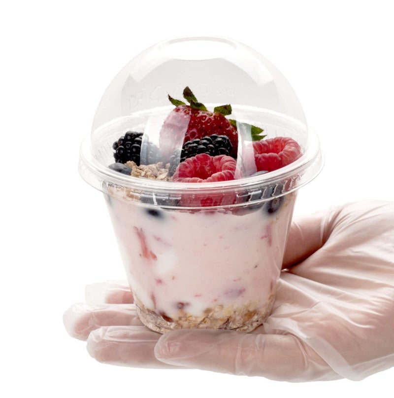 Golden Apple Cup series, 9oz Clear Plastic cups with Dome lids no hole 50sets, BPA Free - Image 4